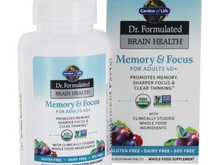 Dr. Formulated Brain Health  Memory & Focus for Adults 40+  60 Vegetarian Tablets  Garden of Life Sale