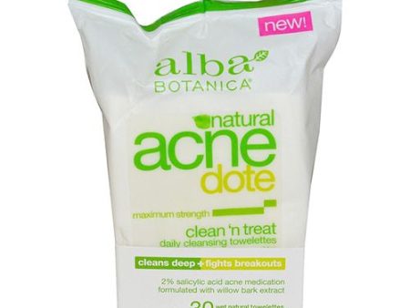 Alba Botanica Acnedote Maximum Strength Clean ?N Treat Daily Cleansing Towelettes, 30 Count For Cheap