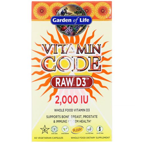 Vitamin Code  RAW D3  50 mcg (2 000 IU)  60 Vegetarian Capsules  Garden of Life Supply