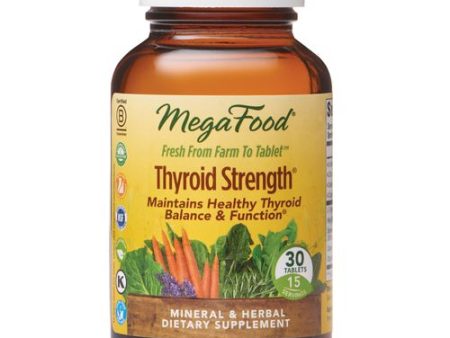 MegaFood, Thyroid Strength, Supports Thyroid Health, Mineral and Herbal Supplement with Herbs, Vegan, 30 tablets (15 servings) Supply