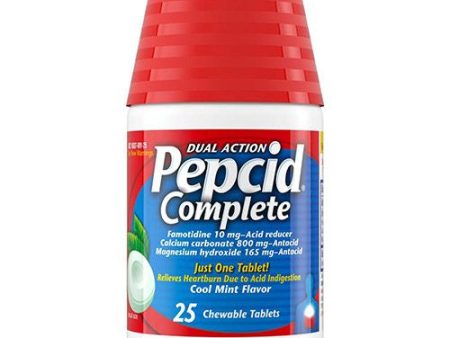 Pepcid Complete Acid Reducer + Antacid Chewable Tablets  Mint  25 ct For Cheap