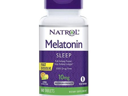 Natrol Fast Dissolve Melatonin 10 mg Tablets  Citrus Natural Flavor 60 ea on Sale