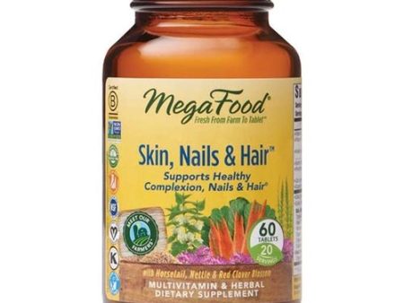 MegaFood, Skin, Nails & Hair, Supports Healthy Complexion, Nails & Hair, Multivitamin & Herbal Dietary Supplement, Gluten Free, Vegan, 60 Tablets (20 Servings) Online Sale