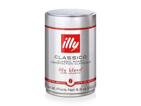 illy Classico Whole Bean Coffee, Medium Roast, Classic Roast with Notes Of Caramel, Orange Blossom and Jasmine, 100% Arabica Coffee, No Preservatives, 8.8 Ounce Can (Pack of 1) (B00112IMUQ) Hot on Sale