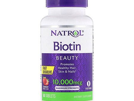 Natrol Biotin 10 000 mcg Fast Dissolve Tablets  Strawberry 60 ea For Cheap