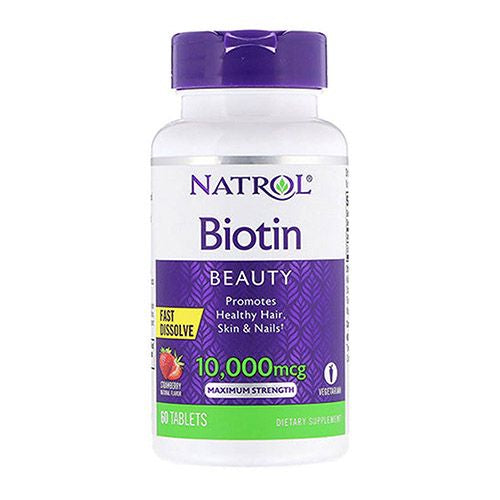 Natrol Biotin 10 000 mcg Fast Dissolve Tablets  Strawberry 60 ea For Cheap