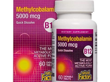 Methylcobalamin B12 5000 Mcg, Natural Factors 60 Chewable Tablets Exp: 09 2021 Hot on Sale