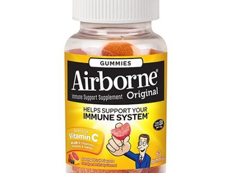 Airborne Assorted Fruit Flavored Gummies  63 count - 750mg of Vitamin C and Minerals & Herbs Immune Support (Packaging May Vary) Sale