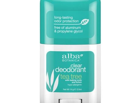 Alba Botanica Aluminum-Free Clear Enzyme Deodorant, Tea Tree, 0.5 Oz For Cheap