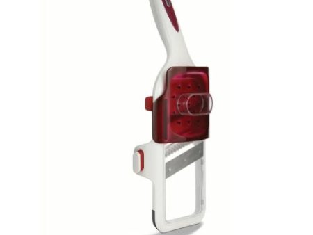 Zyliss 2-in-1 Easy Control Handheld Vegetable Slicer and Mandoline Stainless Steel With Lock Setting  Red White Sale