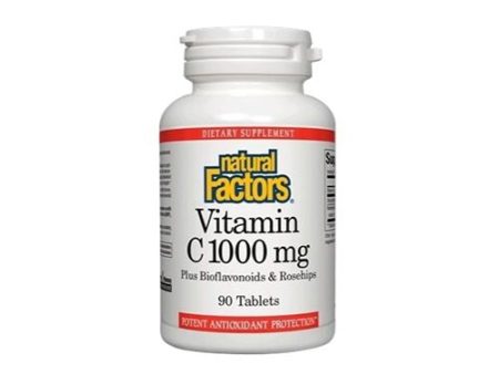 Natural Factors  Vitamin C  Plus Bioflavonoids   Rosehips  1000 mg  90 Tablets Hot on Sale