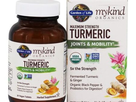 MyKind Organics  Maximum Strength Turmeric  Joints & Mobility  30 Vegan Tablets  Garden of Life Cheap