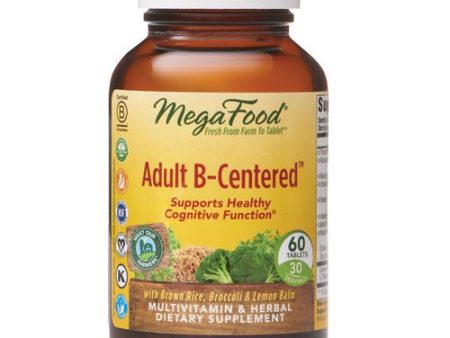 MegaFood, Adult B-Centered, Supports Cognition and Mental Focus, Multivitamin B Complex Supplement with Herbs, Vegan, 60 tablets (30 servings) Sale