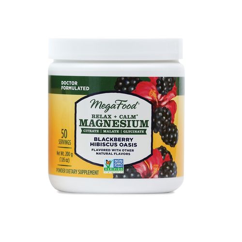 MegaFood Relax + Calm Magnesium - Formulated with Citrate  Malate & Glycinate - Vegetarian  Kosher & Made without Dairy & Soy - Blackberry Hibiscus Oasis Flavor - 7.05 Oz (50 Servings) Sale