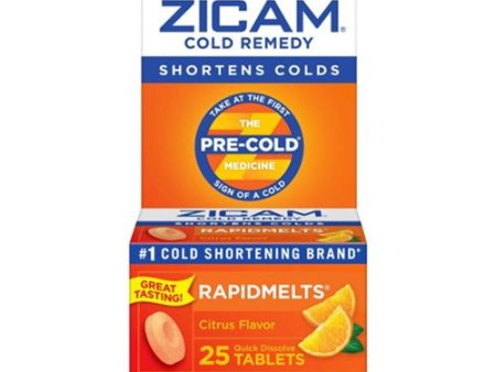 Zicam Zinc Cold Remedy RapidMelts Quick-Dissolve Tablets Citrus Flavor 25ct For Sale