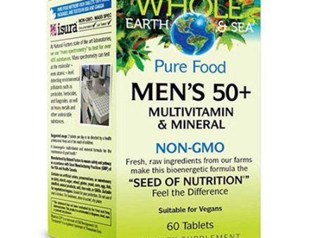 Pure Food Men s 50+ Multi By Natural Factors Whole Earth and Sea - 60 Tablets Hot on Sale