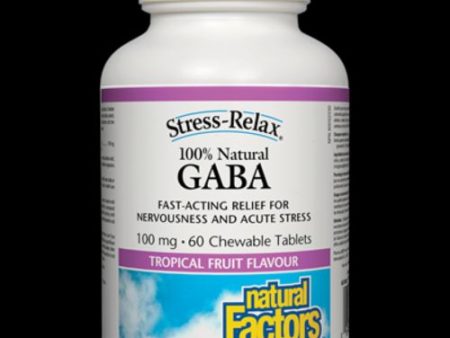 Stress-Relax Chewable Pharma GABA 100 mg by Natural Factors  Non-Drowsy Stress Support for Relaxation and Mental Focus  Tropical Fruit Flavor  60 Tablets Cheap