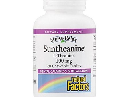 Stress-Relax Chewable Suntheanine L-Theanine 100 mg by Natural Factors  Non-Drowsy Stress Support for Mental Calmness and Relaxation  Tropical Fruit Flavor  60 Tablets For Cheap