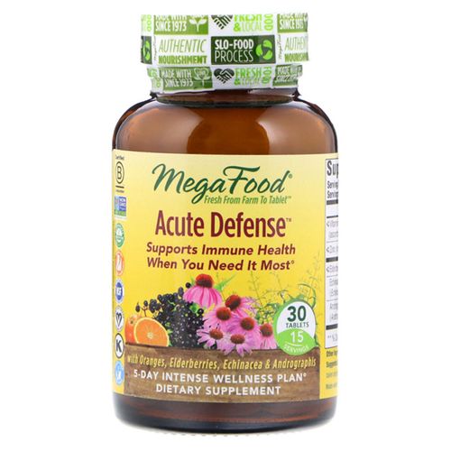 MegaFood  Immune Defense  Supports Immune and Cellular Health  5-Day Intense Wellness Supplement Vegan  30 Tablets (15 Servings) Supply