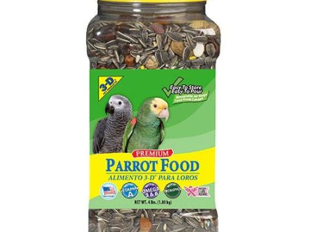 3-D Pet Products Premium Parrot Bird Food  Seeds  4 lb. Jar For Discount