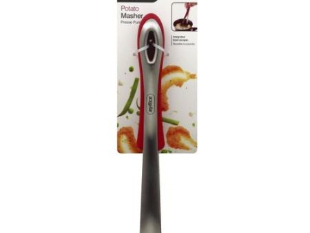 Zyliss Stainless Steel Potato Masher with Bowl Scraper   11  Silver Red For Cheap