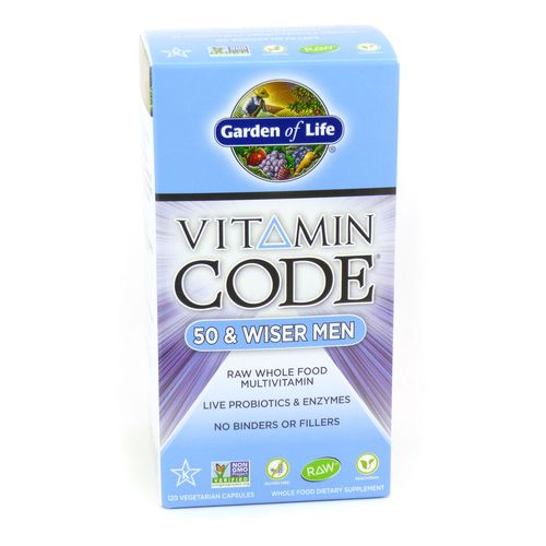 Garden of Life - Vitamin Code RAW 50 & Wiser Men s Multi Formula - 120 Vegetarian Capsules Sale