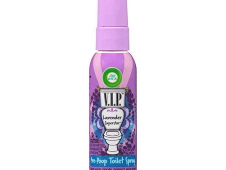 Air Wick V.I.P. Pre-Poop Toilet Spray  1.85oz  Lavender Superstar Scent  Up to 100 Uses  Travel size  Contains Essential Oils Discount